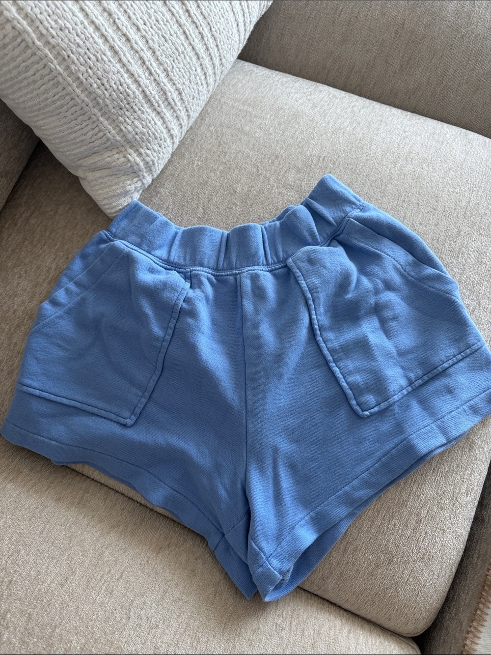 aerie Light Blue Elastic-Waist Athletic Shorts